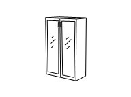 Шкаф 3 уровня (стеклянные двери)