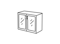 Шкаф 2 уровня (стеклянные двери)