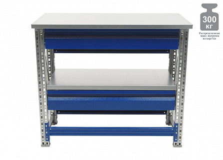 Верстак MASTER №105 с двумя ящиками MT100.MF1/MF1.201, размер: 875x1000x500 мм. 4